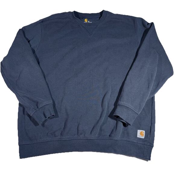 Carhartt Crewneck Sweatshirt Mens Size XL Black Loose Fit Workwear Longsleeve - Picture 1 of 8